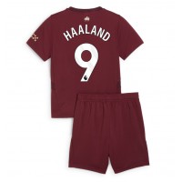 Manchester City Erling Haaland #9 Tredjedraktsett Barn 2024-25 Kortermet (+ Korte bukser)